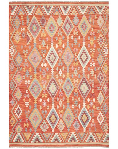 Tappeto Kilim Afghanistan arancione beige 199x290