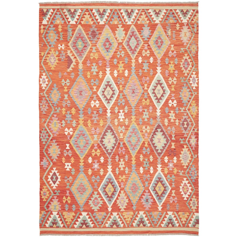 Tappeto Kilim Afghanistan arancione beige 199x290