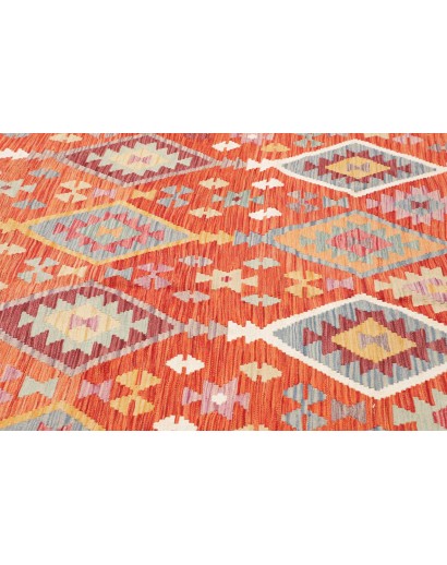 Tappeto Kilim Afghanistan arancione beige 199x290