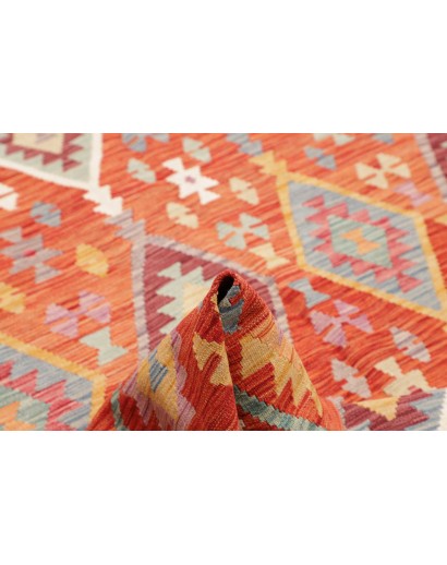 Tappeto Kilim Afghanistan arancione beige 199x290