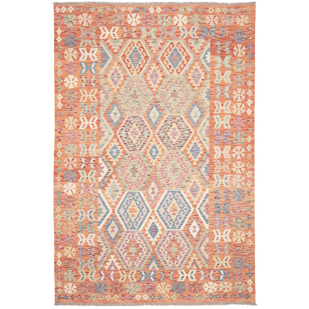 Tappeto Kilim Afghanistan marrone giallo 202x302