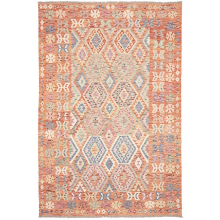 Tappeto Kilim Afghanistan marrone giallo 202x302