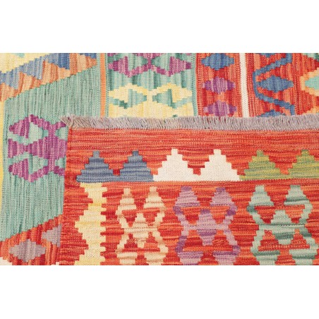 Tappeto Kilim Afghanistan arancione bianco 209x294