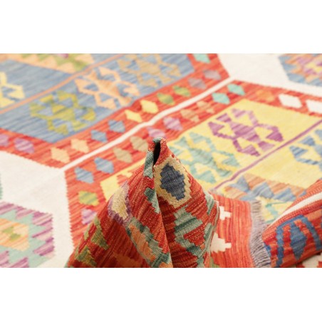 Tappeto Kilim Afghanistan arancione bianco 209x294