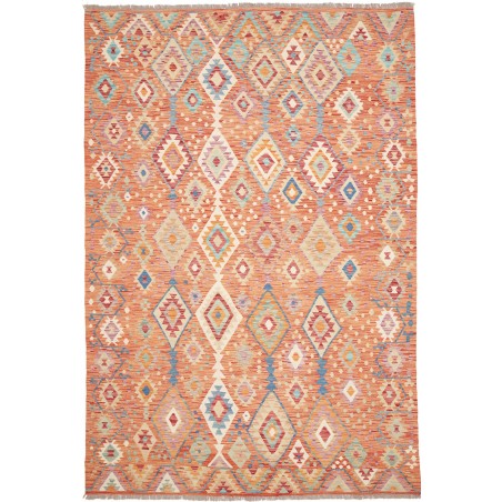 Tappeto Kilim Afghanistan marrone giallo 206x304
