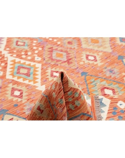 Tappeto Kilim Afghanistan marrone giallo 206x304