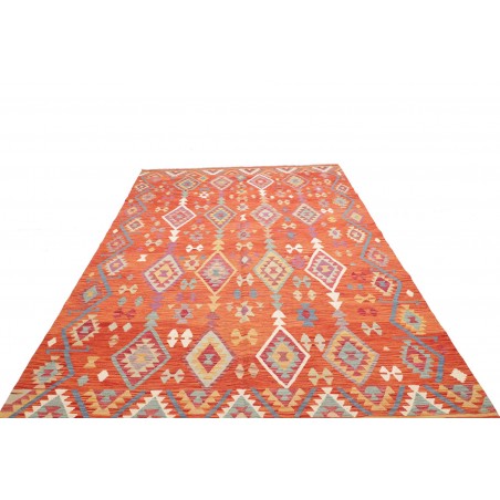 Tappeto Kilim Afghanistan rosso giallo 201x301