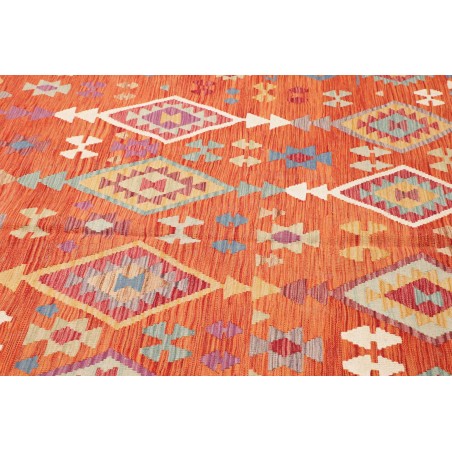 Tappeto Kilim Afghanistan rosso giallo 201x301