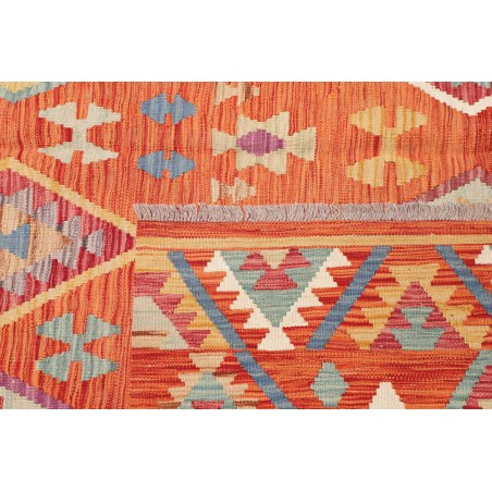 Tappeto Kilim Afghanistan rosso giallo 201x301