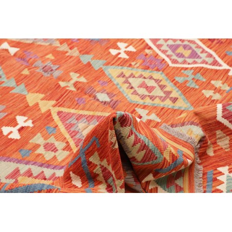 Tappeto Kilim Afghanistan rosso giallo 201x301