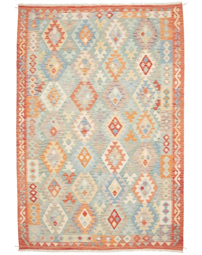 Tappeto Kilim Afghanistan beige bianco 198x296