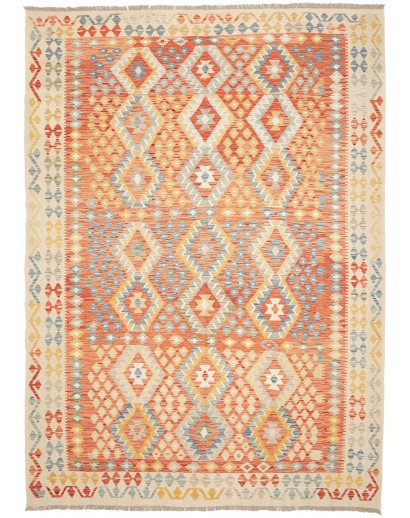 Tappeto Kilim Afghanistan marrone arancione 210x295