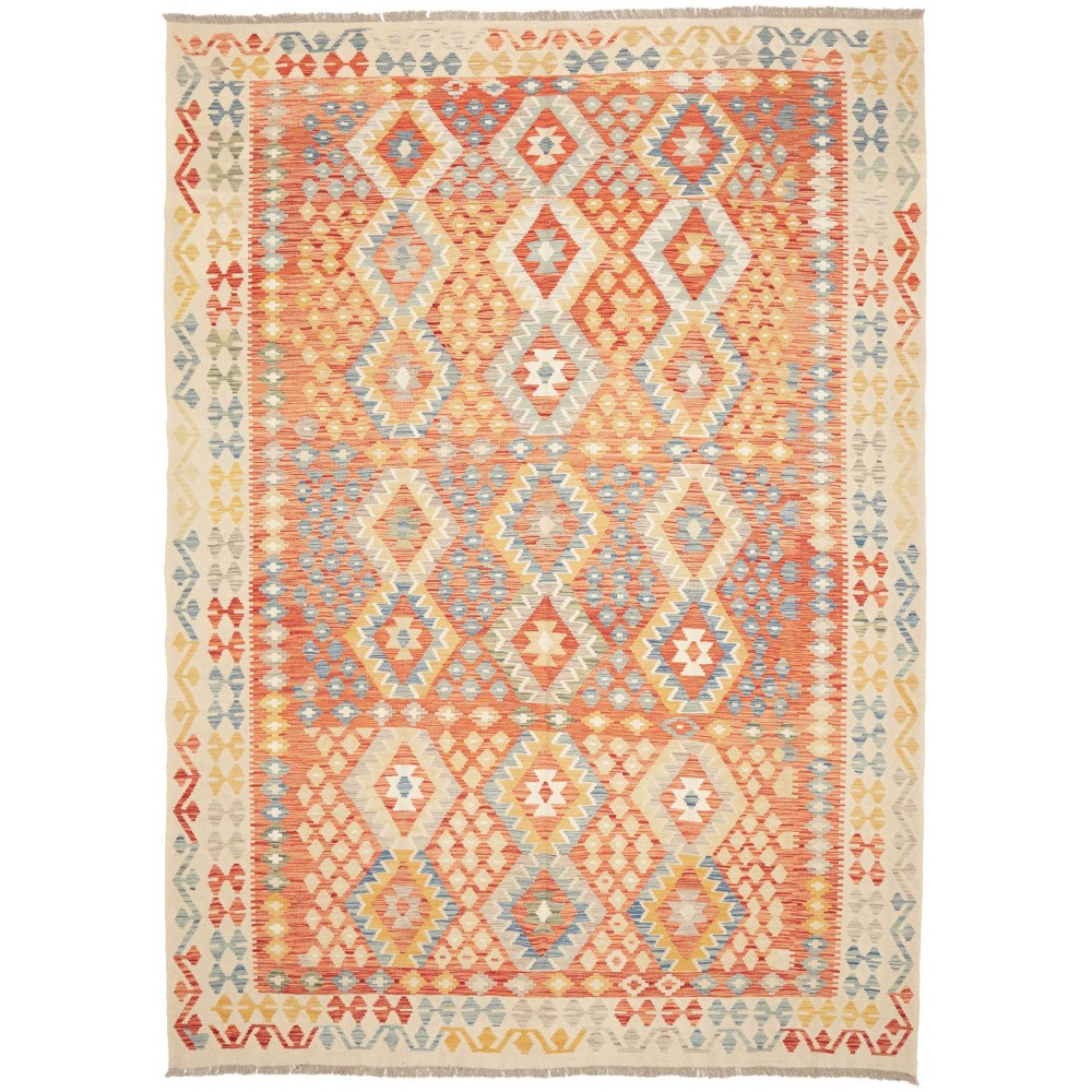 Tappeto Kilim Afghanistan marrone arancione 210x295