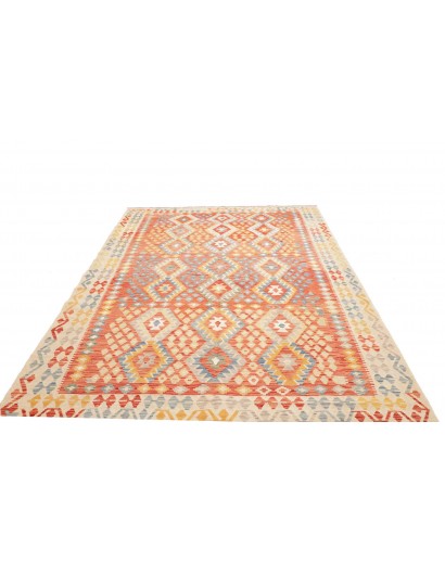 Tappeto Kilim Afghanistan marrone arancione 210x295