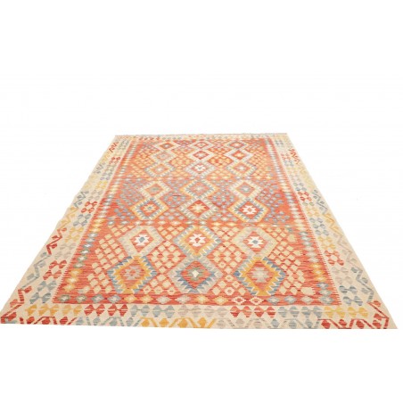 Tappeto Kilim Afghanistan marrone arancione 210x295
