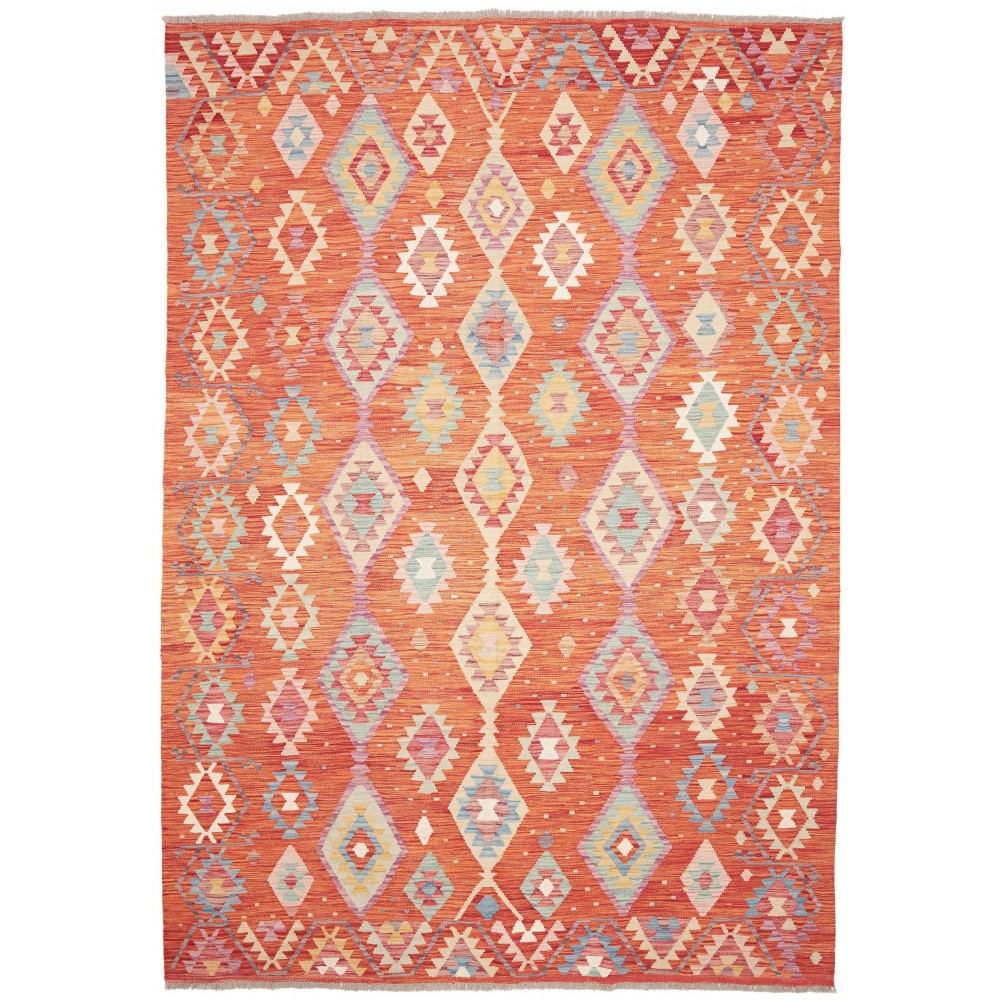 Tappeto Kilim Afghanistan arancione marrone 205x300
