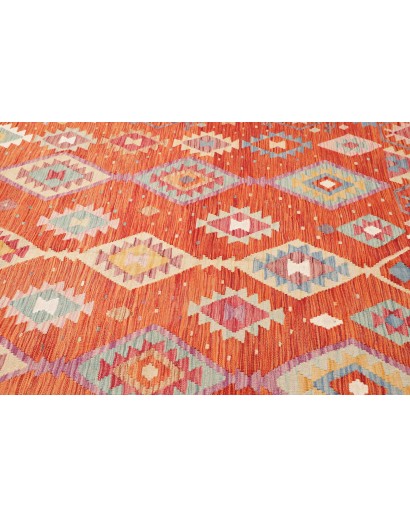 Tappeto Kilim Afghanistan arancione marrone 205x300