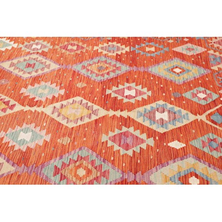 Tappeto Kilim Afghanistan arancione marrone 205x300