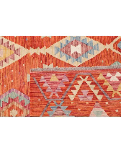 Tappeto Kilim Afghanistan arancione marrone 205x300