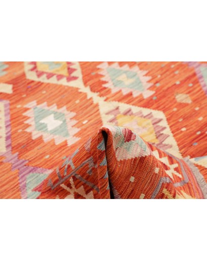 Tappeto Kilim Afghanistan arancione marrone 205x300