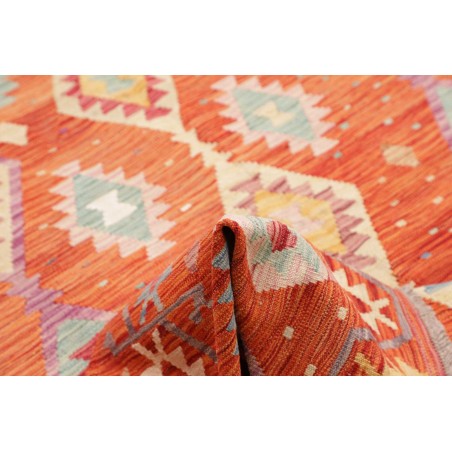 Tappeto Kilim Afghanistan arancione marrone 205x300