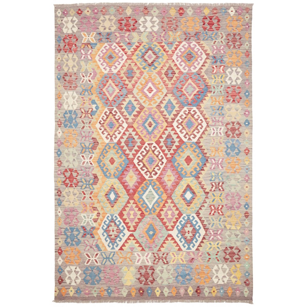 Tappeto Kilim Afghanistan beige rosso 203x300