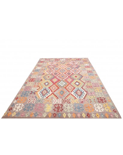 Tappeto Kilim Afghanistan beige rosso 203x300