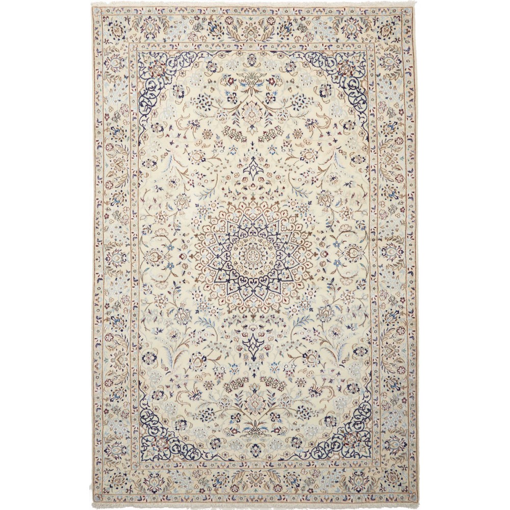 Tappeto Nain 9La Persia bianco azzurro 154x242 Tappeto Nain 9La Persia bianco azzurro 154x242