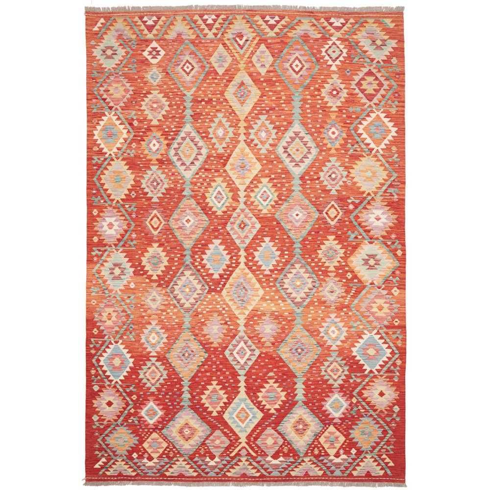 Tappeto Kilim Afghanistan arancione marrone 200x300