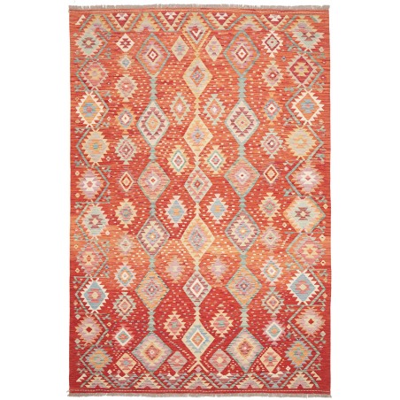 Tappeto Kilim Afghanistan arancione marrone 200x300