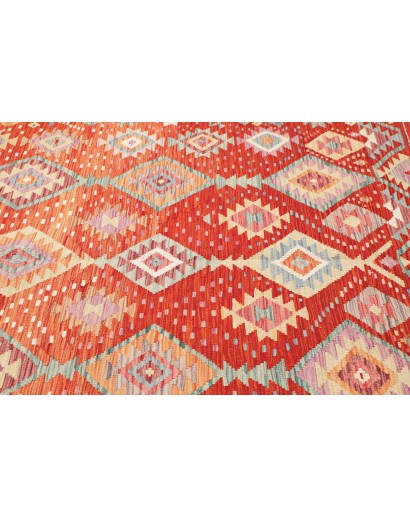 Tappeto Kilim Afghanistan arancione marrone 200x300