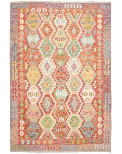 Tappeto Kilim Afghanistan marrone bianco 212x306