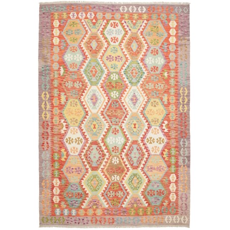 Tappeto Kilim Afghanistan marrone bianco 212x306