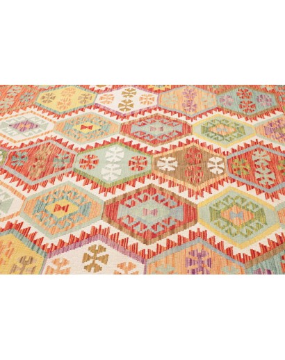 Tappeto Kilim Afghanistan marrone bianco 212x306