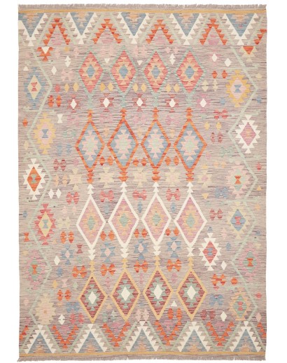 Tappeto Kilim Afghanistan beige marrone 155x198
