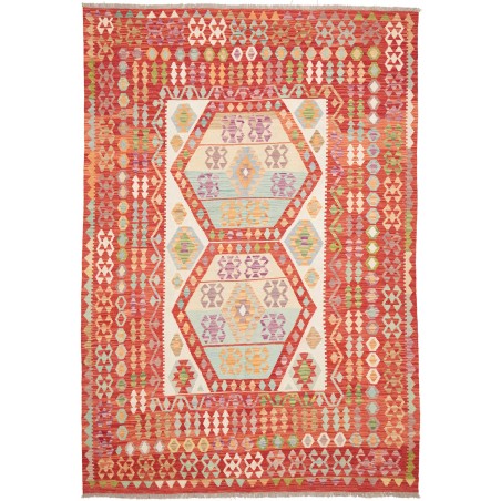 Tappeto Kilim Afghanistan arancione giallo 206x300