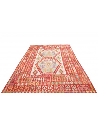 Tappeto Kilim Afghanistan arancione giallo 206x300