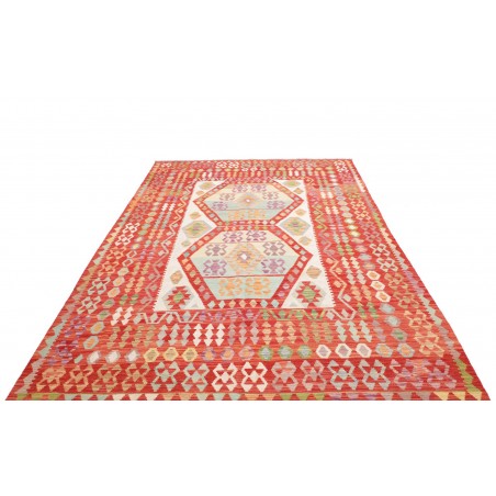 Tappeto Kilim Afghanistan arancione giallo 206x300