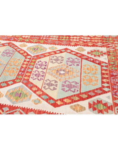Tappeto Kilim Afghanistan arancione giallo 206x300