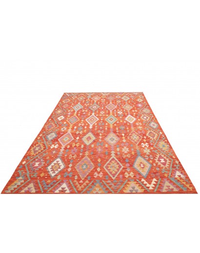 Tappeto Kilim Afghanistan arancione marrone 200x296