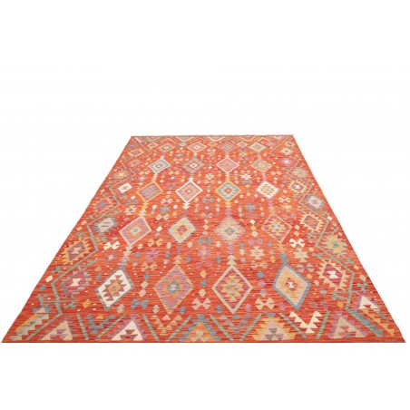 Tappeto Kilim Afghanistan arancione marrone 200x296