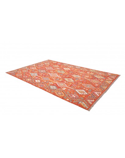Tappeto Kilim Afghanistan arancione marrone 200x296