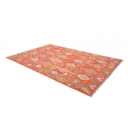 Tappeto Kilim Afghanistan arancione marrone 200x296