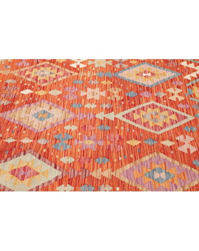 Tappeto Kilim Afghanistan arancione marrone 200x296