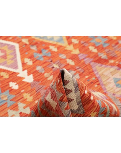 Tappeto Kilim Afghanistan arancione marrone 200x296