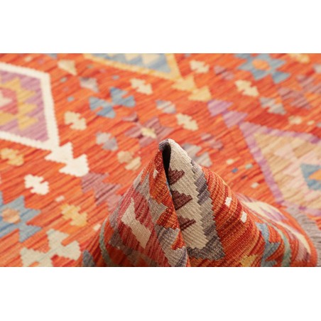 Tappeto Kilim Afghanistan arancione marrone 200x296