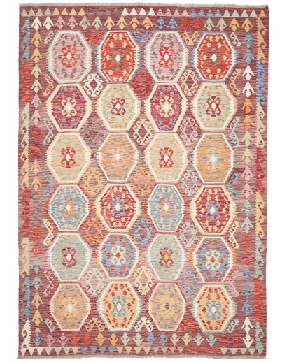 Tappeto Kilim Afghanistan marrone beige 204x290