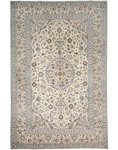 Tappeto Kashan Persia bianco verde 205x312