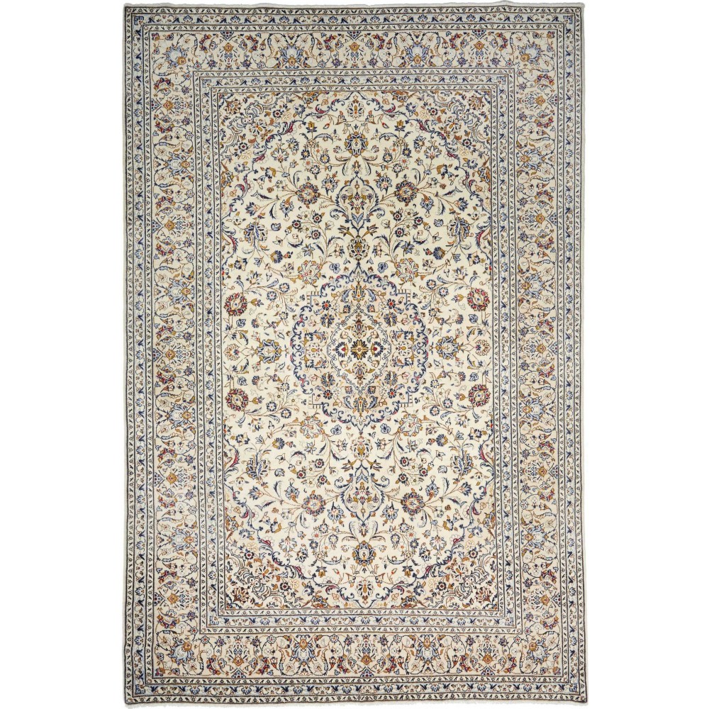 Tappeto Kashan Persia bianco verde 205x312 Tappeto Kashan Persia bianco verde 205x312