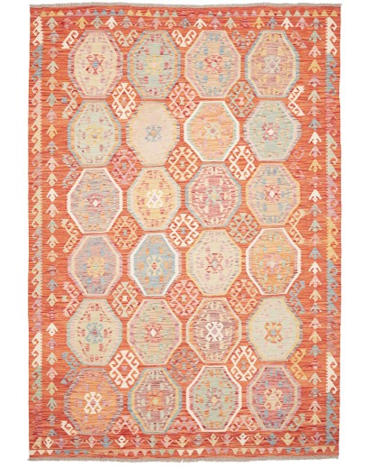 Tappeto Kilim Afghanistan marrone rosso 198x286